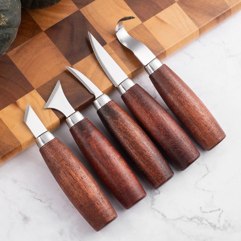 Woodworking Hand Tools - 5個入り木彫り鑿セット - DIY木彫り＆剥離プロジェクト用のプロ仕様木工カッターハンドツール