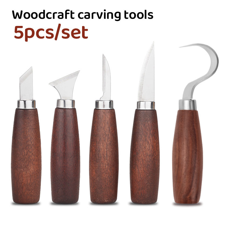 Woodworking Hand Tools - 5 個のツール木彫り用ノミ木工カッターハンドツールセット木彫りナイフ DIY ピーリング木彫り