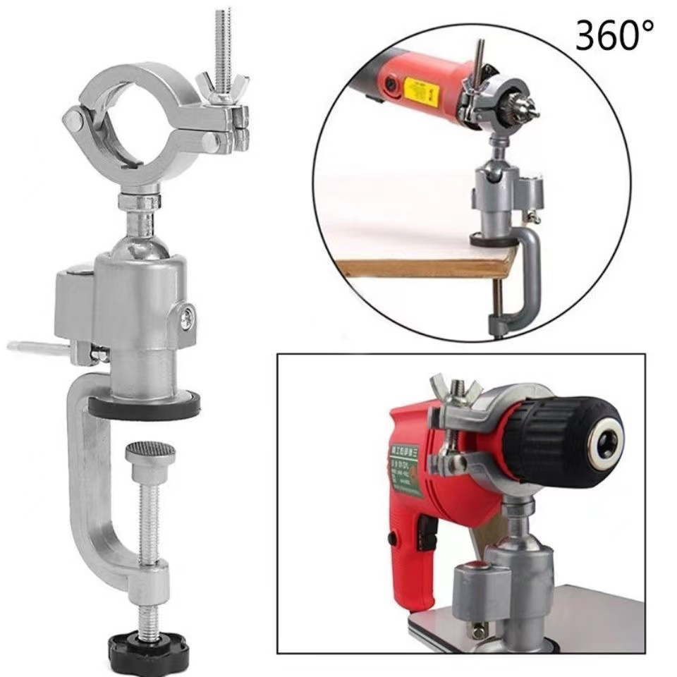 Woodworking Vise Types - 360 ° テーブルスイベル万力木工グラインダーツールアクセサリー電気ドリルスタンドホルダー多機能アルミ合金ブラケット使用