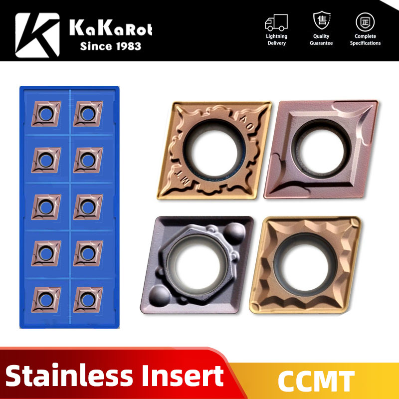 Parting Tool Lathe - Kakarot超硬インサートccmt060204 ccmt09t308 ccmt120404 ccmt060208 09t308ステンレス鋼CNC旋盤カッター10個刃プレート