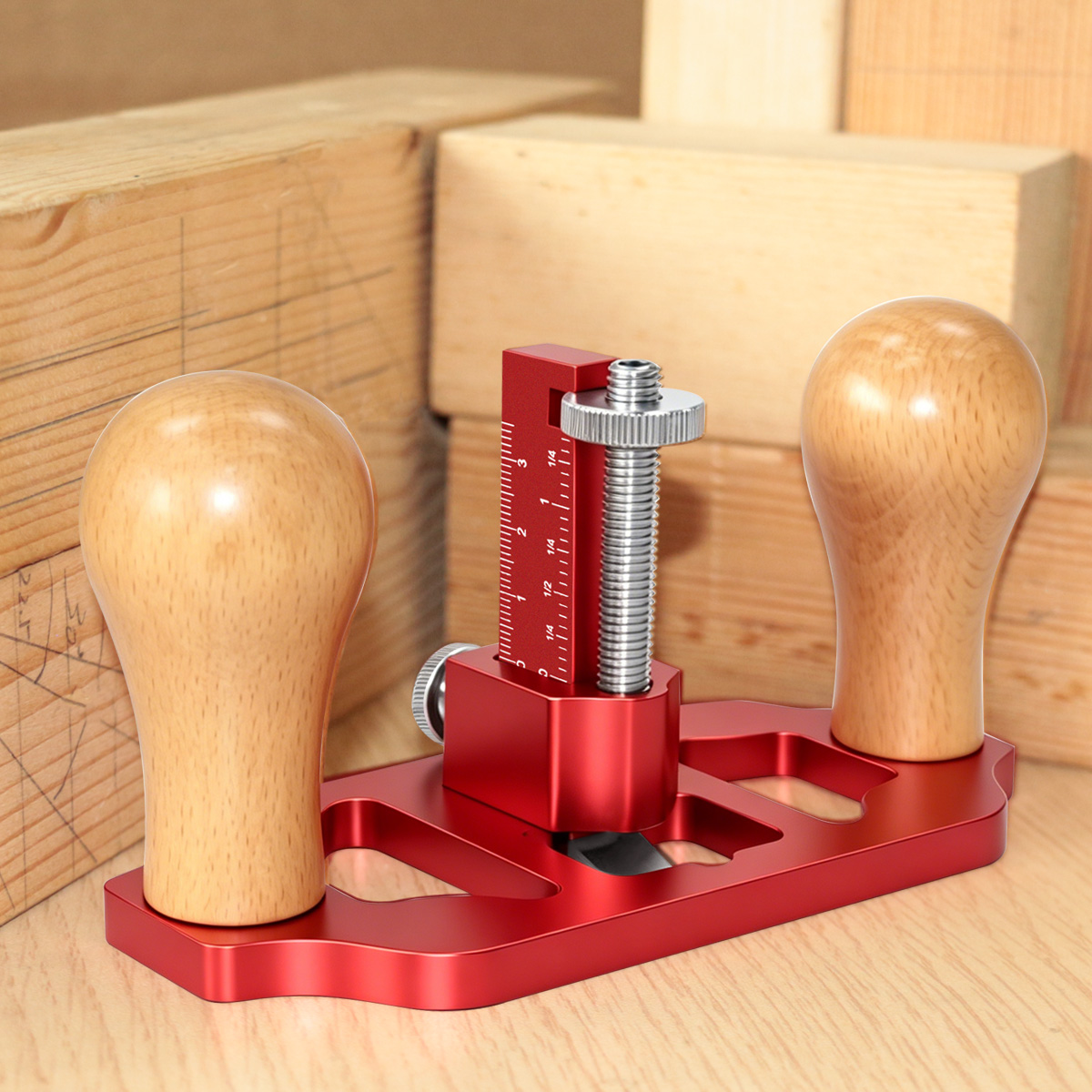 Router Plane Hand - ハンドル付きルータープレーン、深さ調整可能な木工用ハンドプレーン、合金製ボディ、木工溝切りチゼルプレーン、キャビネットドアインレイ用
