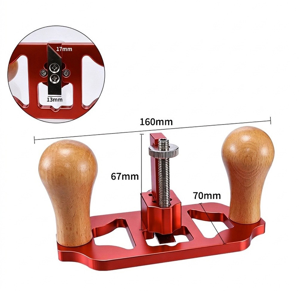 Router Plane Hand - 木工用ルータープレーン アルミ合金ボディ 深さ調整可能 木材の端のほぞ穴トリミング用 溝切りハンドツール レッド
