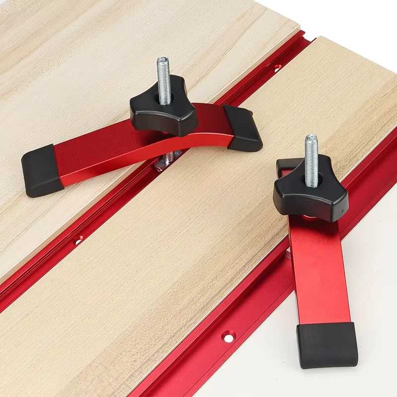 Woodworking Basics - 1/2 個の速効性ホールドダウンクランプアルミプレスプレート木工 T スロットスライドブロック作業台テーブル用補助ツール