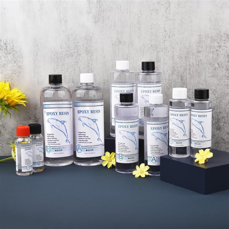 Woodworking Resin - 1:1 AB樹脂エポキシクリスタル接着剤高粘度硬化剤クリスタル接着剤DIYエポキシ樹脂型ジュエリー製作用品