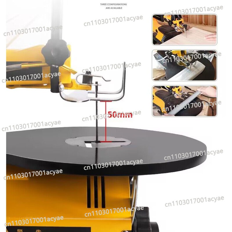 Woodworking Electric Saw - 速度調整可能な16インチスクロールソー – 木工、彫刻、精密切断用LED電動ジグソーベンチ