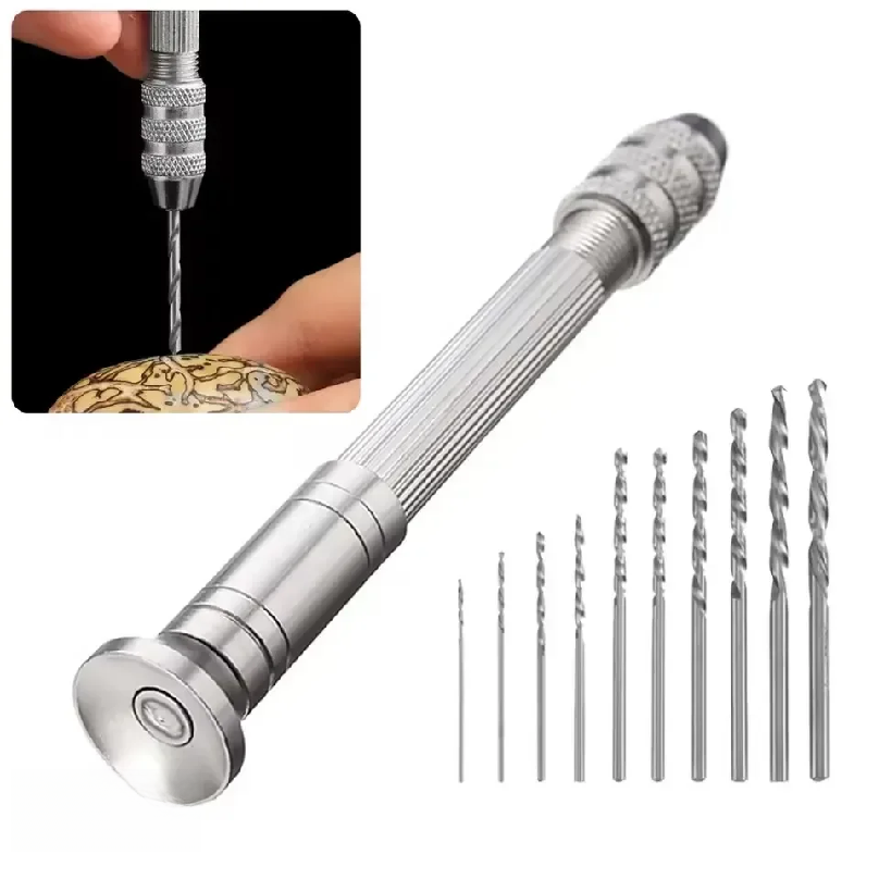 Woodworking Hand Tools - 0.8-3.0mmミニハンドドリル木工工具、回転式ツール、手動ツイストドリルビット、時計職人用ピンバイス、時計修理工具