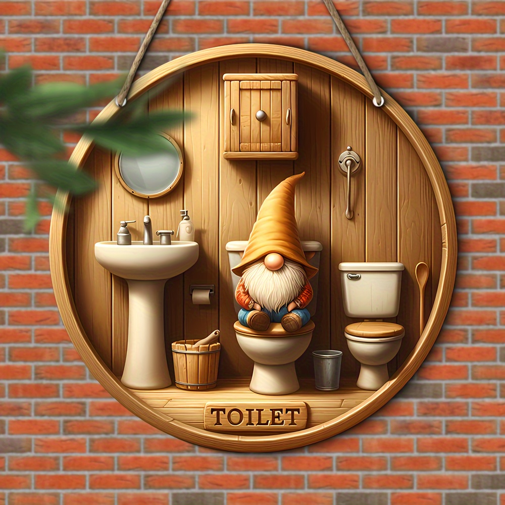 Woodworking Logo - 丸い木製の装飾的なトイレのロゴプレート,カントリースタイル,バスルーム,農家の入り口,記念日,家