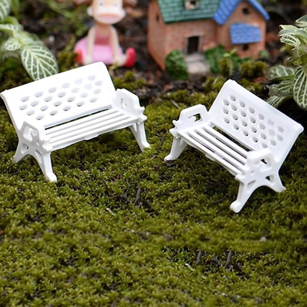 2 個ミニパークシートベンチかわいい椅子ミニチュア庭の装飾ミ - Woodworking Resin のレビューと価格