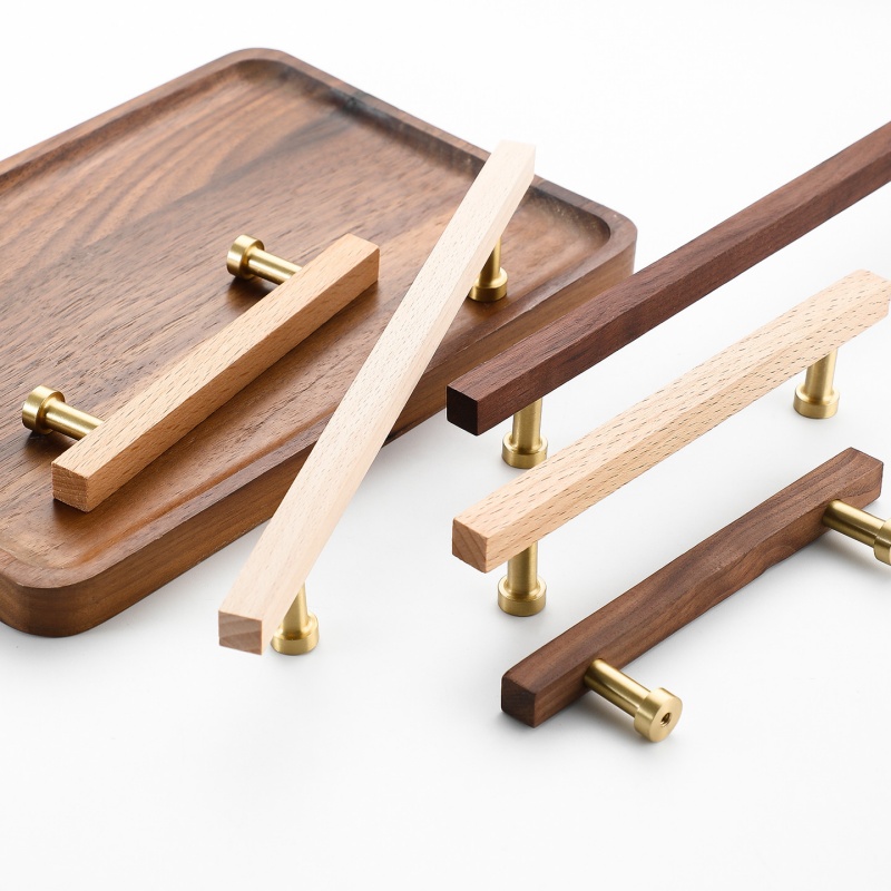 真鍮製ブナ材ウォールナット木製ワードローブドアプル、和風キッ - Woodworking In Japanese のレビューと価格
