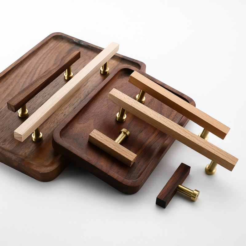 真鍮製ブナ材ウォールナット木製ワードローブドアプル、和風キッ - Woodworking In Japanese のレビューと価格