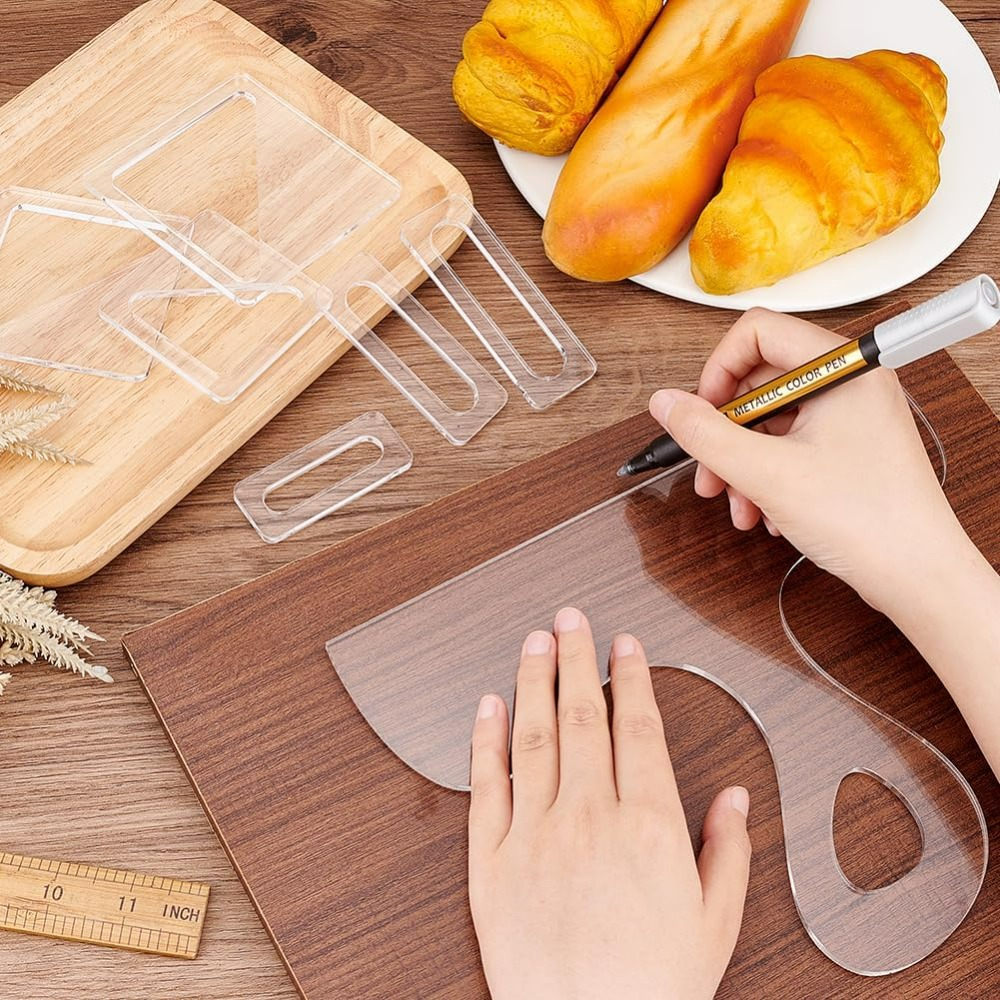 7個入りシャルキュトリテンプレートアクリルハンドル付きカッテ - Woodworking Basics のレビューと価格