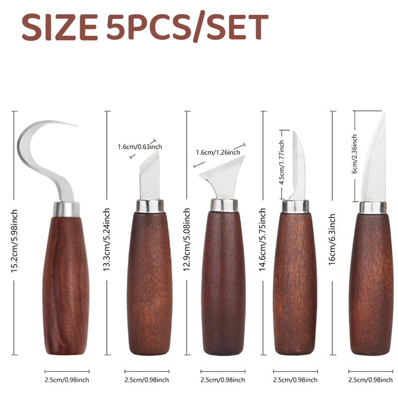 5 個のツール木彫り用ノミ木工カッターハンドツールセット木彫 - Woodworking Hand Tools のレビューと価格
