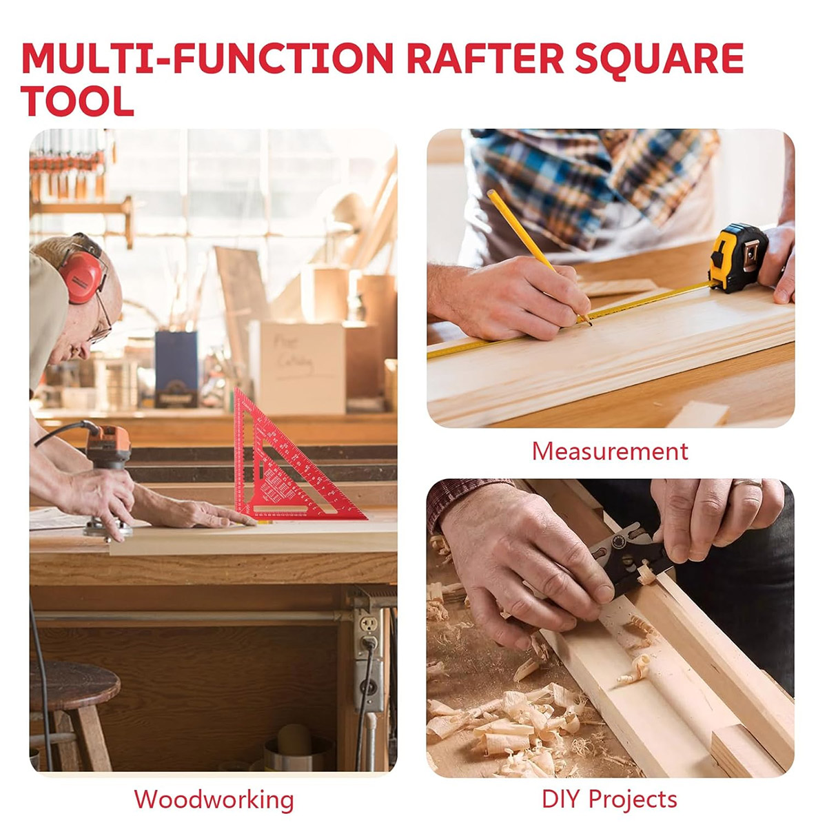 アルミ合金スピードスクエア高精度メートル三角定規木工角度測定 - Woodworking Basics のレビューと価格