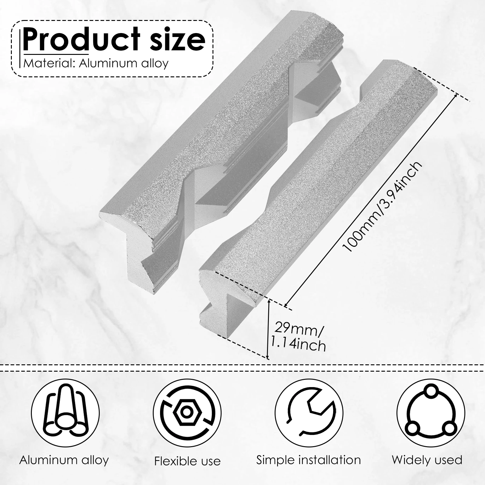 磁気バイスジョー 4/5/6 インチ V タイプバイスジョー - Woodworking Vise Types のレビューと価格