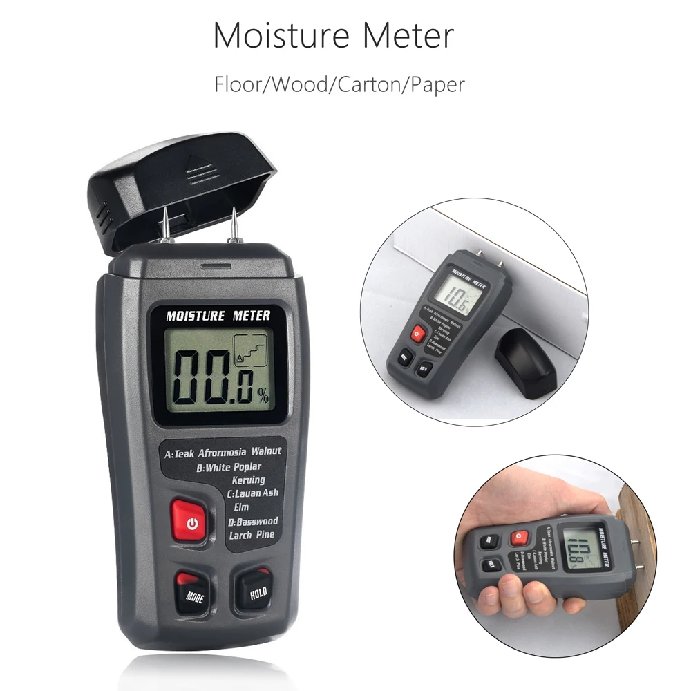 ハンドヘルド湿度計木材検出器 EMT01 HD LCD ディ - Lumber Woodworking のレビューと価格