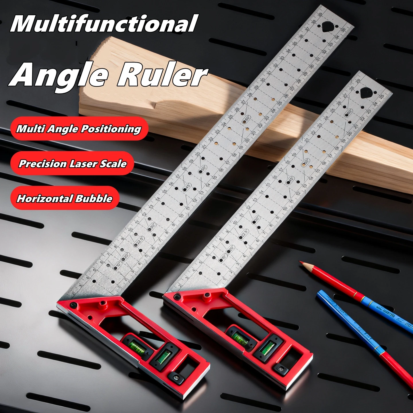 クイックポジショニング木工角度定規レベル金属大工直角定規ステ - Woodworking Multi Tool のレビューと価格