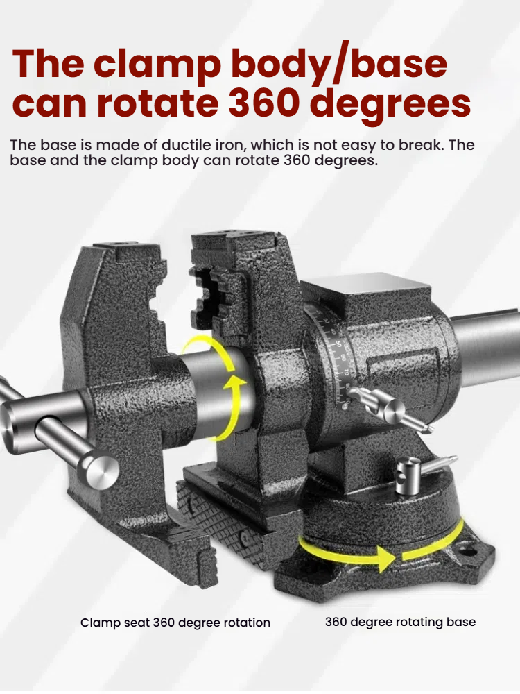5インチ多機能ベンチバイス360 °   回転式ワークベンチ - Woodworking Bench Vise のレビューと価格