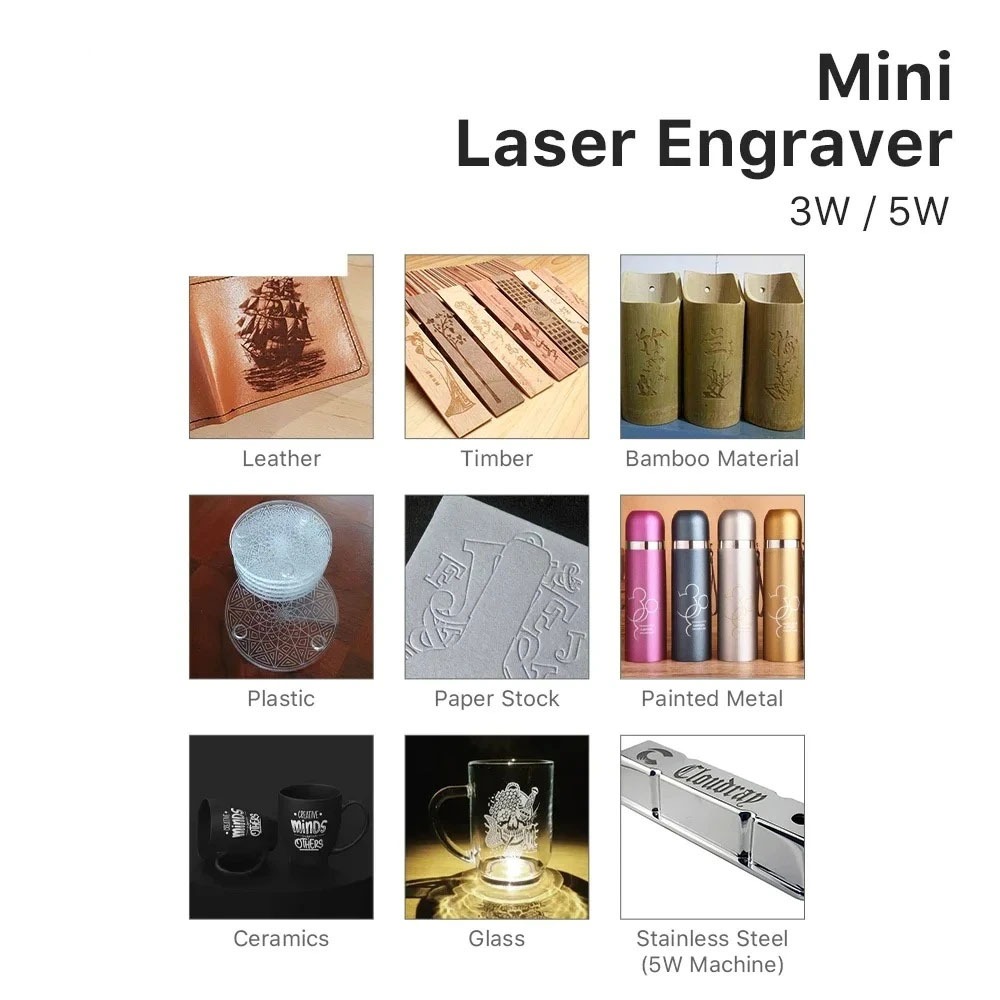 5000mWミニCNCレーザー彫刻機DIY彫刻切断機、木工プ - Woodworking Logo のレビューと価格