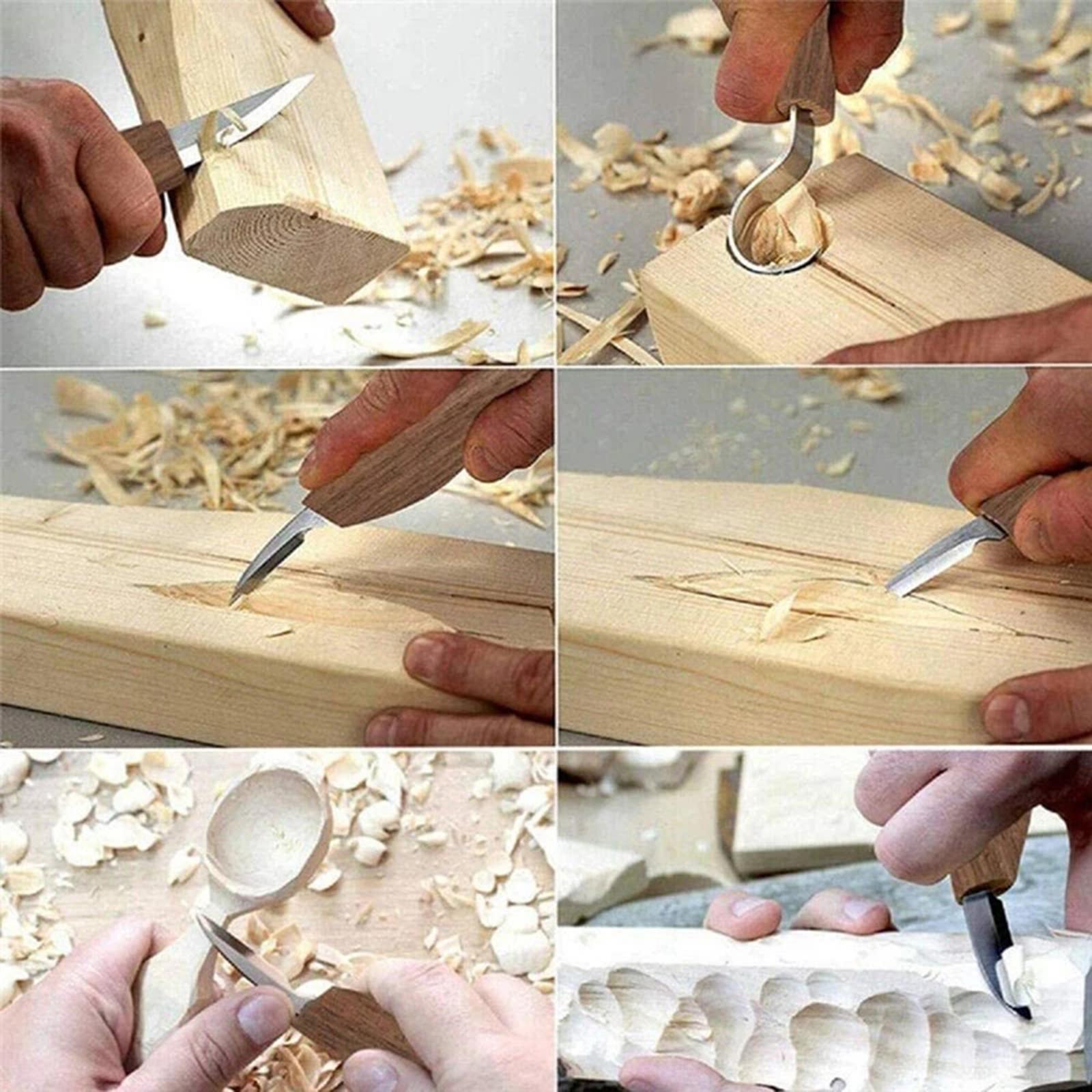 プロの木彫りツールセット木工DIYディテールカッターフックカ - Woodworking Hand Tools のレビューと価格