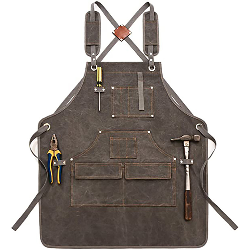 シンプルな厚手キャンバスエプロン カスタムロゴ 木工 電気技 - Woodworking Logo のレビューと価格
