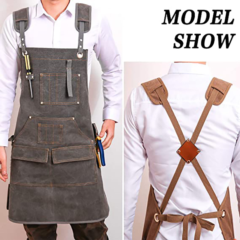 シンプルな厚手キャンバスエプロン カスタムロゴ 木工 電気技 - Woodworking Logo のレビューと価格