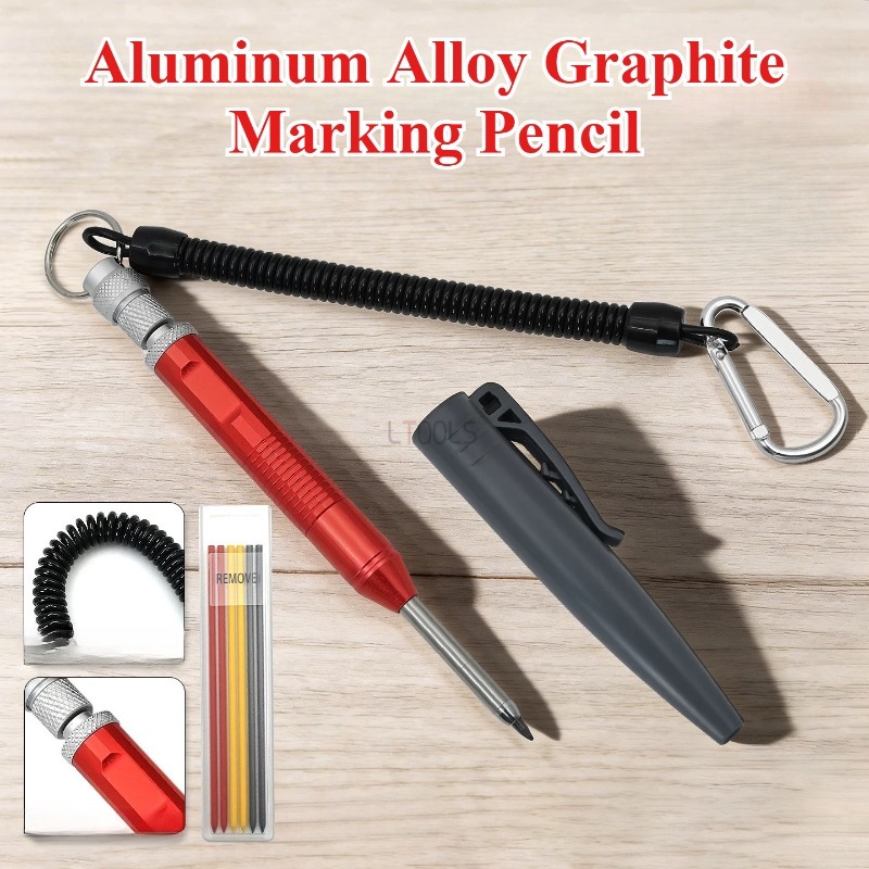 ロックバックル付きグラファイトマーキングペンシル 紛失防止拡 - Woodworking Marking Knife のレビューと価格