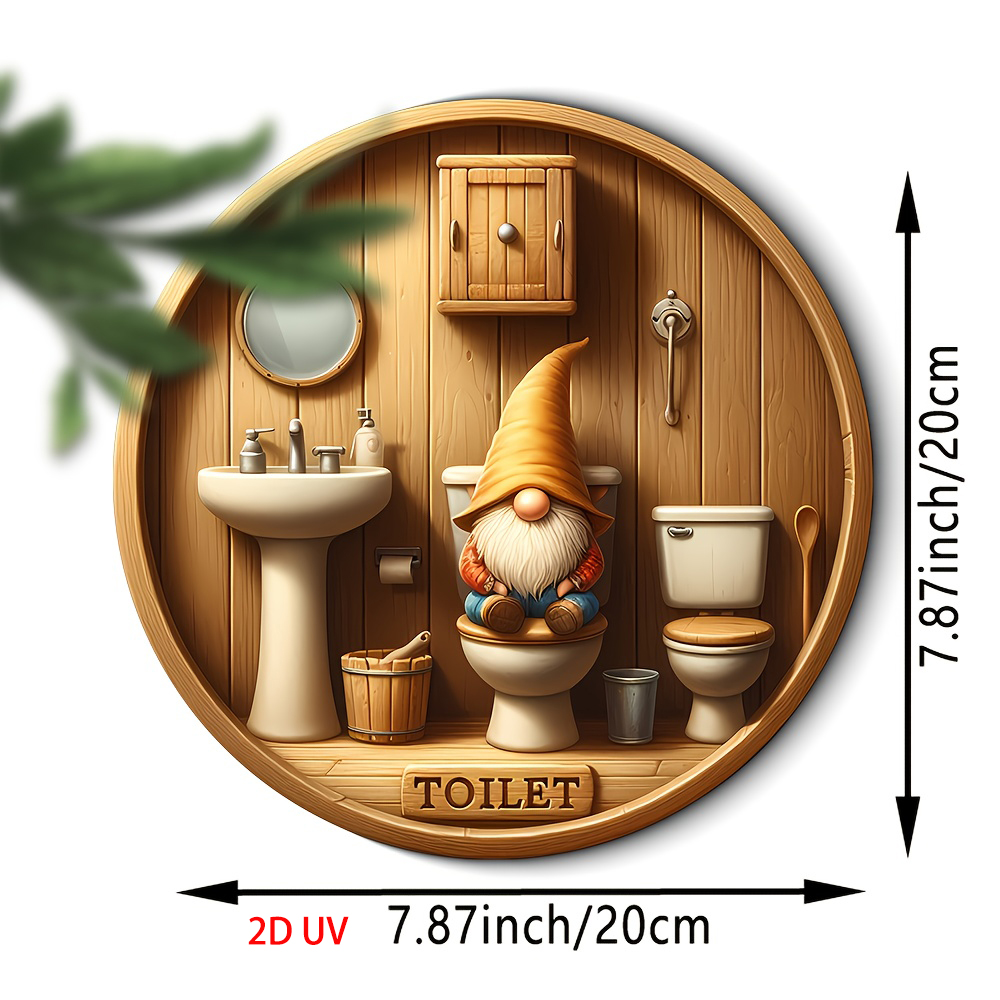 丸い木製の装飾的なトイレのロゴプレート,カントリースタイル, - Woodworking Logo のレビューと価格