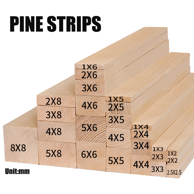 長さ10～100cm、無垢パイン材の長方形ストリップ、DIY - Lumber Woodworking のレビューと価格